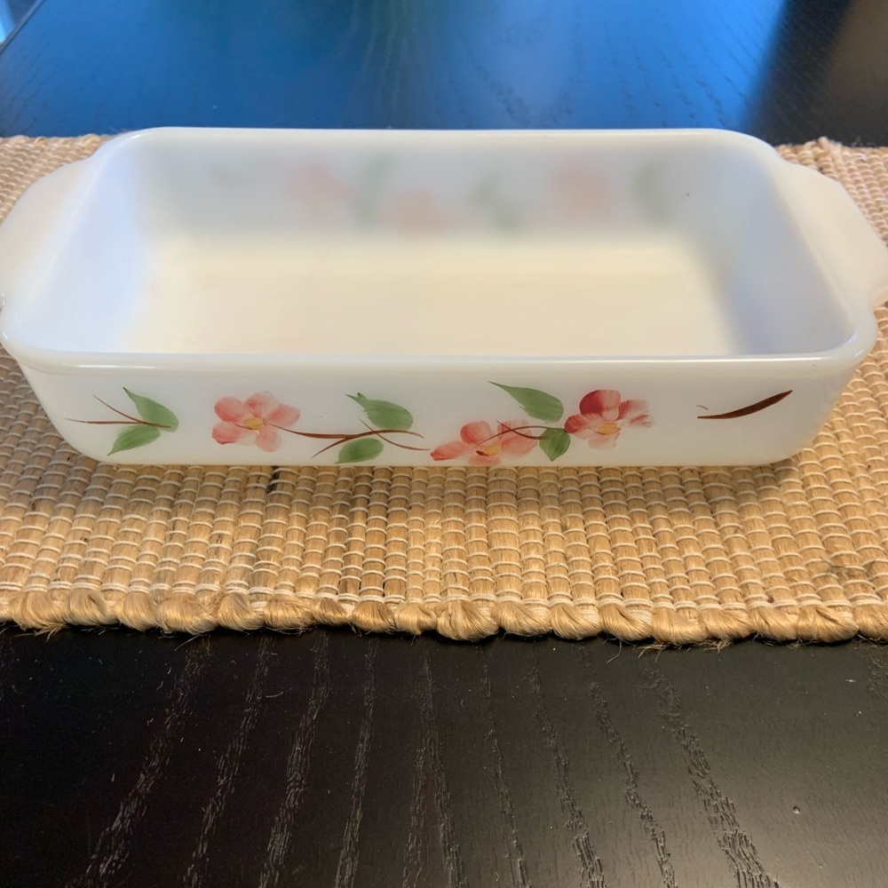 VTG FireKing peach blossom baking dish